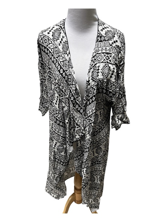 LuLaRoe Tops - LuLaRoe Black & White Aztec Shirley Long Kimono